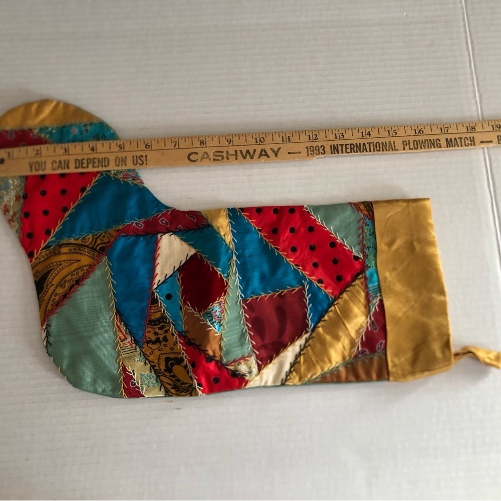 Hand Made Patchwork Holiday Stocking - Picture 7 of 10